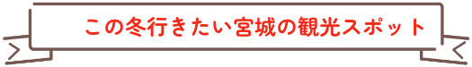 この冬行きたい宮城の観光スポット